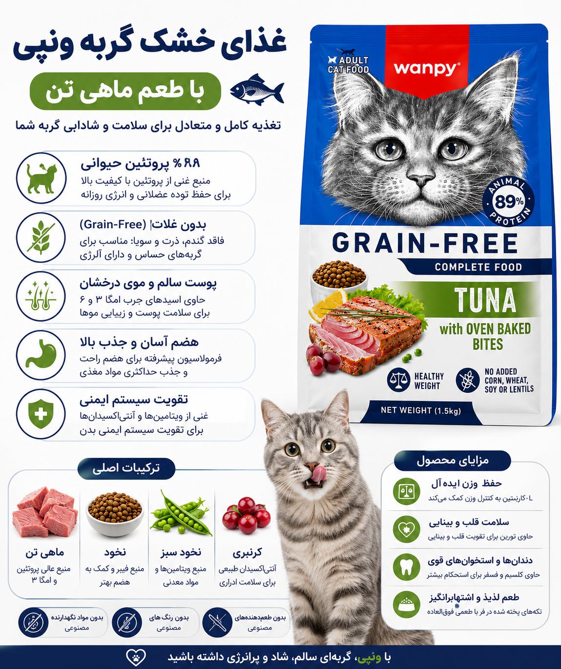 غذا خشک ونپی طعم تُن